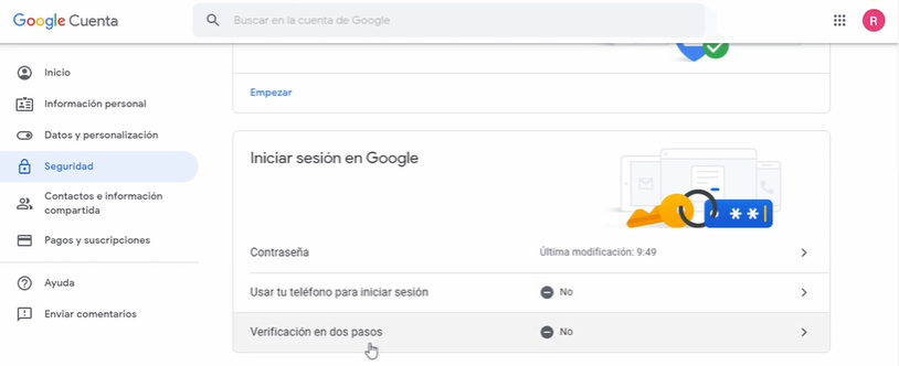 Configuración de inicio de sesión de Google
